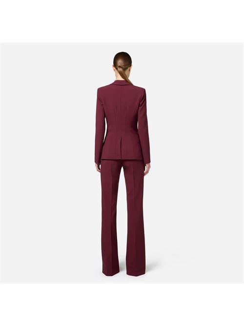 Tailleur in doppio crêpe stretch con giacca sciallata e pantalone a palazzo ELISABETTA FRANCHI | TP00246E246E2CG3